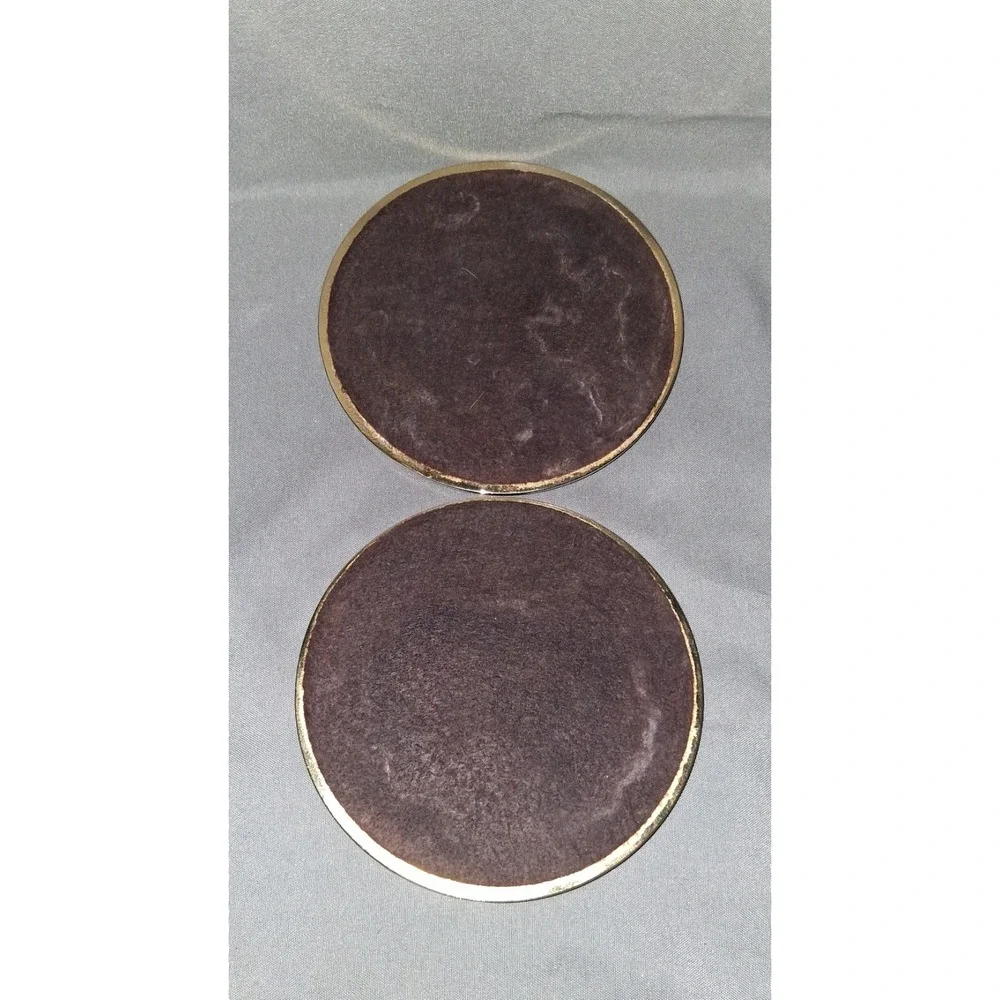 Axid‎ nizatidine Brass & Leather Coaster Set of 2 Pharmaceutical Advertiseme